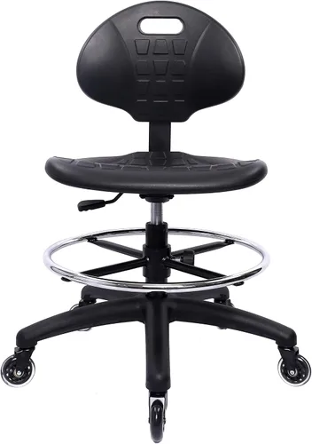 Miniatura 10 de (Taburete de banco alto, deslizadores no enrollables, fáciles de limpiar! Taburete ergonómico de dibujo de poliuretano. Rango de altura del asiento