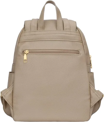Miniatura 4 de KKXIU - Mochila de cuero a la moda para mujeres y damas, bolso de hombro para viajes y uso diario, A-caqui, Mediana, Mochila