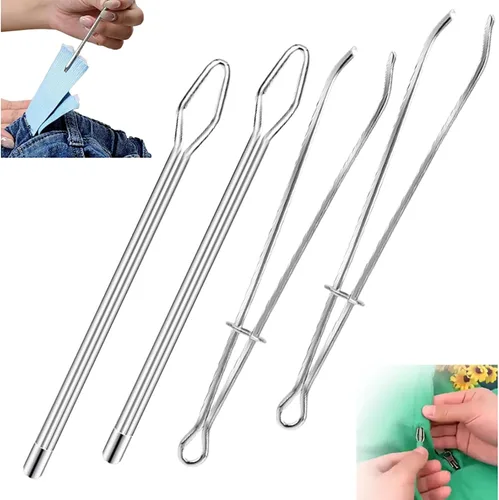 Clip para enhebrar cuerda de bricolaje, enhebradores de cordón para coser, ganchos de metal fácil de tirar con pinzas herramienta de costura para
