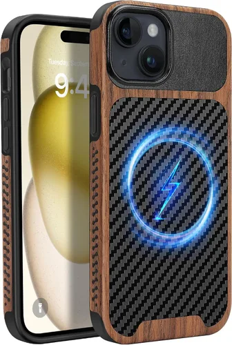 Miniatura 10 de Funda magnética ZZDZZ compatible con iPhone 14 Plus [Compatible con Magsafe] Diseño de cuero premium TPU híbrido a prueba de golpes (Negro)
