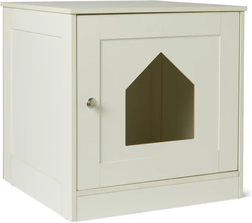 Miniatura 7 de Amazon Basics Caja de arena para gatos estilo mobiliario, roble