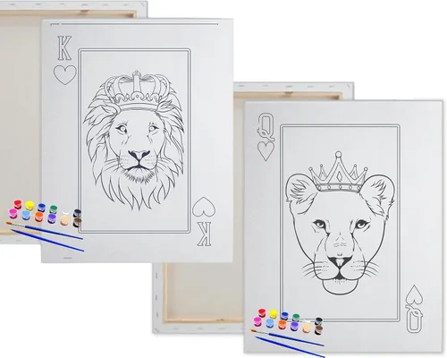 Essenburg Kit de pintura de lienzo predibujado | Fiesta de pintura y sorbo para adolescentes, niños y adultos | Actividad nocturna de pareja de