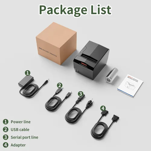 Miniatura 7 de Rongta Impresora de recibos POS, impresora térmica de 3.150 in con USB/serie/Ethernet y cortador automático para cocina y uso minorista, soporte