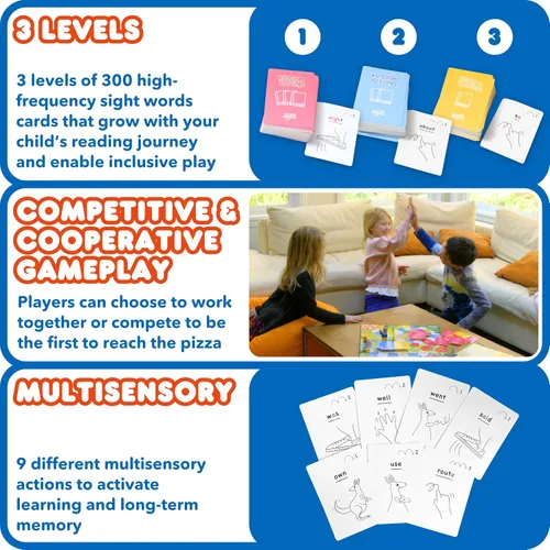 Miniatura 5 de Kangaroo Cravings - Juego de mesa para aprender a leer 300 palabras visuales de alta frecuencia, divertido recurso de aprendizaje y juego