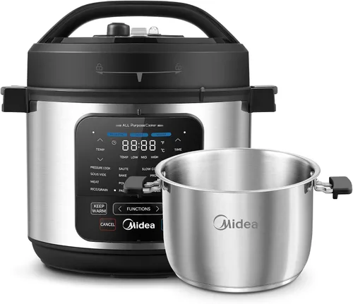 Miniatura 13 de Midea Olla a presión eléctrica 12 en 1, 6 cuartos de galón, 12 preajustes, olla de cocción lenta programable multifuncional, olla arrocera