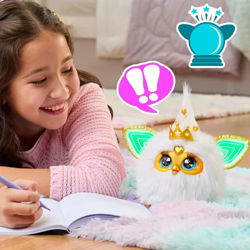 Miniatura 10 de Furby Gold Glam - Juguetes interactivos de peluche para niñas y niños de 6 años en adelante, animatrónico activado por voz, habla inglés y furbish