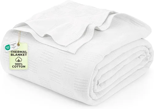 Miniatura 19 de Utopia Bedding Manta térmica 100% algodón, suave, ligera, transpirable, acogedora manta de primavera y verano para cama, decoración del hogar