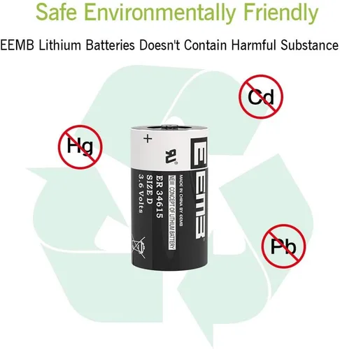 Miniatura 8 de EEMB Paquete de 8 pilas ER34615 D de 3,6 V, batería de litio de 19 Ah Li-SOCL2, batería no recargable LS-33600 SB-D02 XL-205F para máquina