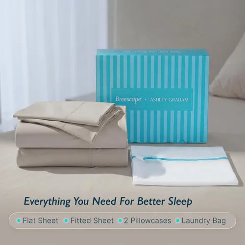 Miniatura 8 de Breescape Cooling Sheets Twin XL Size - BlendTek Dry & Cool Technology Cooling Bed Sheets for Hot Sleepers and Night Sweats, Q-Max>0.46 Tech Twin XL