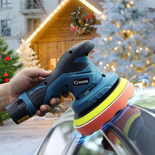 Miniatura 9 de Saker Pulidora Buffer Inalámbrica para Automóvil - Kit de Máquina Encerradora Portátil de 6 Pulgadas con 2x2000mAh Baterías y 6 Velocidades