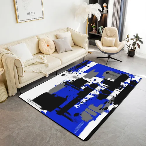 Miniatura 18 de Feelyou Tapete de interior de arte abstracto para niños y niñas, alfombra geométrica de 3 x 5 pulgadas, ultra suave, retro, circular, geométrica
