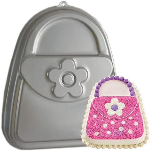 Ulalaza Molde de pastel de aluminio 3D forma de bolsa para hornear molde de pastel de cumpleaños DIY suministros de cocina Bolso