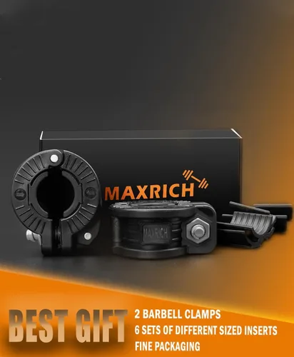 Miniatura 7 de MAXRICH Abrazadera de barra de 1 pulgada, varios tamaños y clips de peso ajustables para collares de barra de liberación rápida