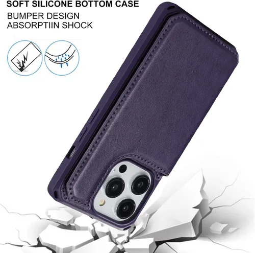 Miniatura 6 de Cavor Funda para iPhone 14 Pro Max con Tarjetero, Funda Cartera para iPhone 14 Pro Max para Mujeres y Hombres, Soporte de Tarjetas de Crédito