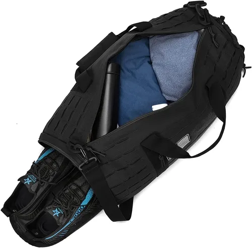 Miniatura 13 de QT&QY Bolsa táctica militar de 40 litros para hombre, bolsa de gimnasio, bolsa de viaje, bolsa de entrenamiento con compartimento para zapatos