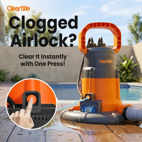 Miniatura 6 de Cleartide Bomba automática inteligente para cubierta de piscina de agua, bomba sumergible que elimina el agua de las piscinas de invierno