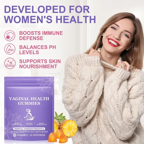 Miniatura 6 de Gomitas de equilibrio femenino premium, probióticos vaginales vitales fuente de gomitas femeninas, sabor a piña para mujeres de todas las edades
