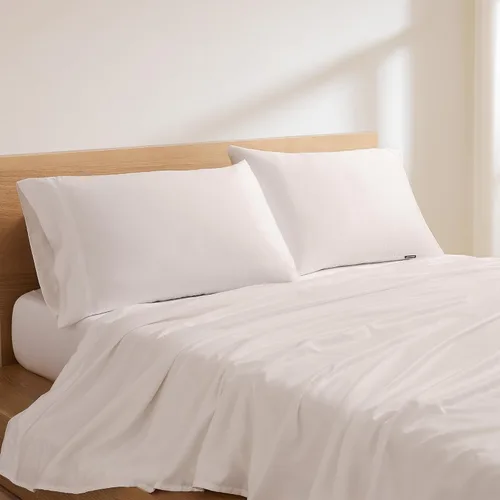 Miniatura 12 de SUPREME ELEGANCE Juego de sábanas de algodón cepillado de tejido de percal cepillado para cama de tamaño Queen, sábanas de bolsillo profundo