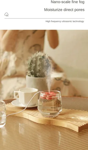 Miniatura 7 de Humidificador pequeño USB 2 paquetes de humidificador portátil creativo de flores, fácil de usar, mini silencioso de plástico para el hogar