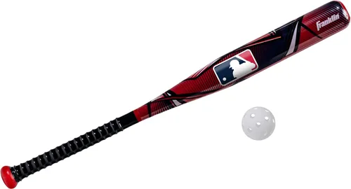 Franklin Sports Juego de bate de béisbol de plástico para niños + pelotas – Juego de bate y pelota de juguete MLB Slammin' para niños – Bate de