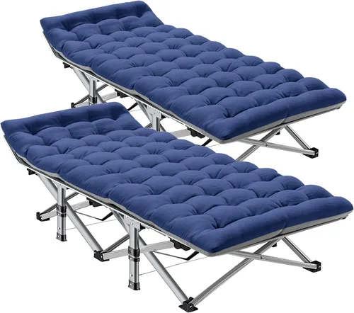 ABORON Catre de Campamento para Adultos de 28" Extra Ancho, Paquete de 2 Catres Oxford 1200D Resistentes para Dormir, Cama de Campamento Plegable