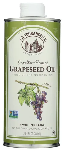 Miniatura 6 de La Tourangelle, Aceite de semilla de uva prensado con expulsor, aceite de cocina neutro de alto calor, sazonado de hierro fundido, también ideal