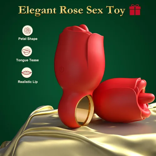 Miniatura 5 de Vibrador juguetes sexuales para adultos, juguete sexual de rosa con lengua de lamer girada de 360°, juguetes sexuales femeninos con asa, juguetes