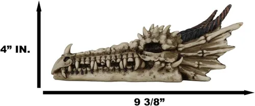 Miniatura 2 de Ebros Gift Estatuilla de quemador de incienso con cabeza de dragón fósil antiguo rogón gótico medieval Esqueleto Esqueleto Escultura macabra Oso