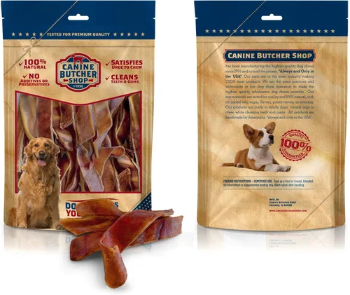 Miniatura 8 de Orejas de cerdo en tiras de Canine Butcher Shop para perros, fabricadas en EE. UU., orejas de cerdo en láminas de cerdo, naturales, golosinas