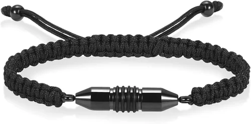 Miniatura 8 de Hearbeingt Pulsera de urna de cremación para cenizas de cuerda ajustable, pulsera cilíndrica para cenizas para hombres y mujeres, pulsera