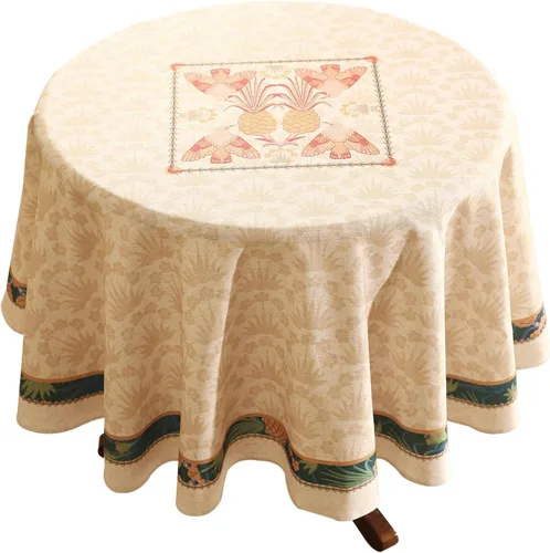 Miniatura 46 de patdrea - Mantel de lino floral, grueso, decorativo y francés para mesas rectangulares o cuadradas, para cocina y comedor, 55 x 79 pulgadas