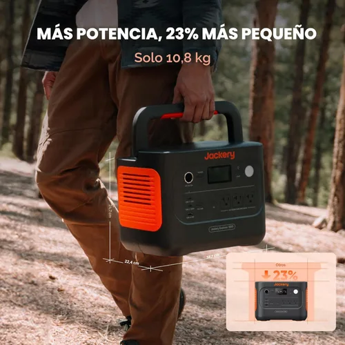 Miniatura 3 de Jackery Explorer 1000 v2 Estación de Energía Portátil, Batería LiFePO4 de 1070Wh, Salida AC de 1500W/USB-C de 100W, Carga Rápida de 1 Hora