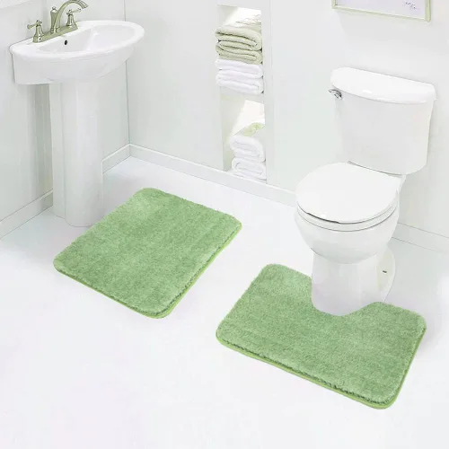 Miniatura 9 de Walensee - Juego de tapete antideslizante para baño, mullido, de suave microfibra, absorbente de agua, lavable a máquina, alfombra de felpa gruesa