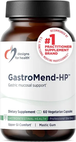 Designs for Health GastroMend HP - Goma de mástique, zinc, L-carnosina, regaliz desglicirrizado, suplementos para la salud intestinal - puede apoyar