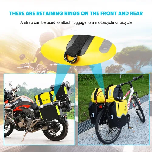 Miniatura 5 de WILD HEART Bolsa de lona impermeable 20L 30L 40L con costuras soldadas correas de hombro, bolsillo de malla para kayak, camping, barco, bicicleta
