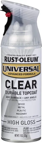 Rust-Oleum 302110 - Aerosol universal transparente para todas las superficies, revestimiento final, 11 oz, transparente brillante (High Gloss Clear)