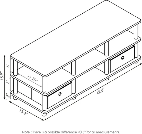 Miniatura 19 de Furinno 11191BK THE Centro de Entretenimiento Soporte para TV, Negro