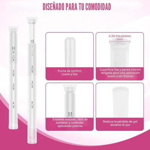 Miniatura 7 de Paquete de 100 aplicadores de supositorios vaginales desechables para mujeres, se adapta a la mayoría de lubricantes, cremas, geles, píldoras