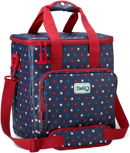 Miniatura 14 de Swig Life Bolsa térmica con triple aislamiento con cremallera, bolsa enfriadora de viaje grande con capacidad para 16-24 latas, o 6 botellas
