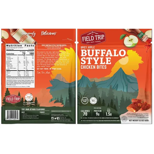 Miniatura 2 de Field Trip Bocaditos de carne seca de pollo, totalmente naturales y sin gluten, bocadillos saludables aptos para dieta keto y paleo, bajos