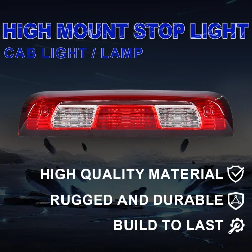 Miniatura 6 de PIT66 Tercera luz de freno trasera de montaje alto compatible con Chevy Silverado 2015-2021/compatible con GMC Sierra 1500 2500 3500 2015-2021 Rojo