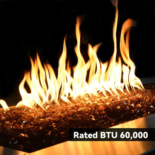 Miniatura 6 de Skyflame Quemador H Rectangular de 12" x 6" para Hoguera de Gas y Chimenea con 3 Tubos - Acero Inoxidable 304 - para Uso Interior y Exterior
