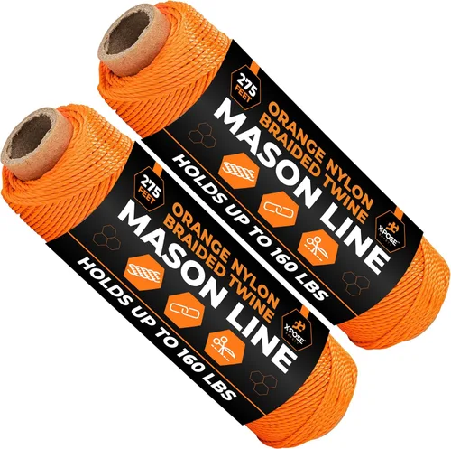 Miniatura 18 de Xpose Safety Green Mason Line String - Cuerda de nailon trenzado #18 - Línea de construcción duradera de 275 pies para herramientas de mampostería