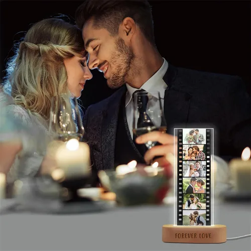 Miniatura 6 de Tira de fotos personalizada con marco de fotos de 1 a 6 imágenes, marco de fotos personalizado, adornos de cámara de memoria acrílica, rollo