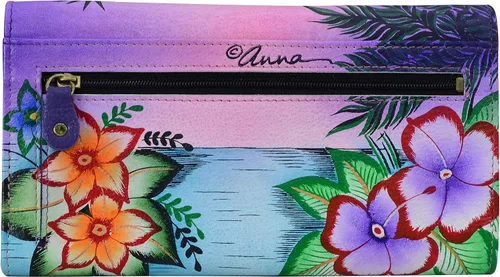 Miniatura 2 de Anna de Anuschka - Cartera organizadora de tres pliegues pintada a mano para mujer
