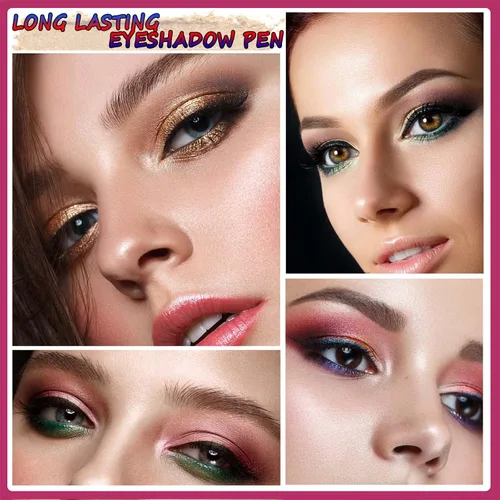 Miniatura 5 de Barra de sombra de ojos marrón y brocha de maquillaje con esponja, lápiz de sombra de ojos cremoso y brillante de larga duración, resistente al