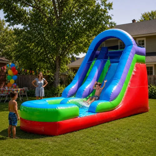 Miniatura 29 de TentandTable Tobogán acuático inflable para niños y adultos, diversión acuática gigante de grado comercial, incluye soplador de aire eléctrico, 35