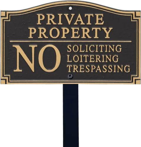 SmartSign Letrero de Propiedad Privada para Patio, Placa de Jardín Sin Solicitar Merodear Traspasar | Placa de Aluminio de 5.75" x 9.5" con Estaca
