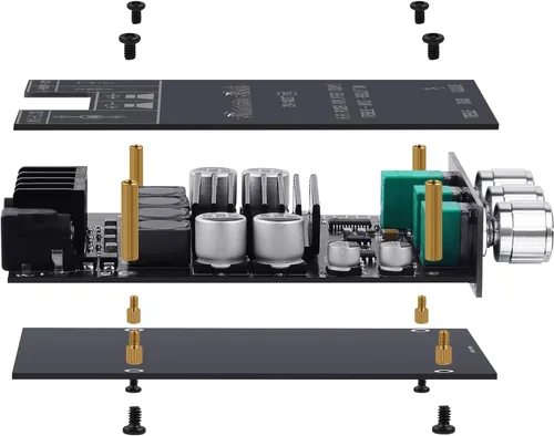Miniatura 8 de ZK-1002T PRO 2.0 Canal Bluetooth 5.0 Tarjeta Amplificadora 200W HiFi Subwoofer Audio AMP con Agudos y Bajos, Entradas BT USB y AUX, Módulo AMP