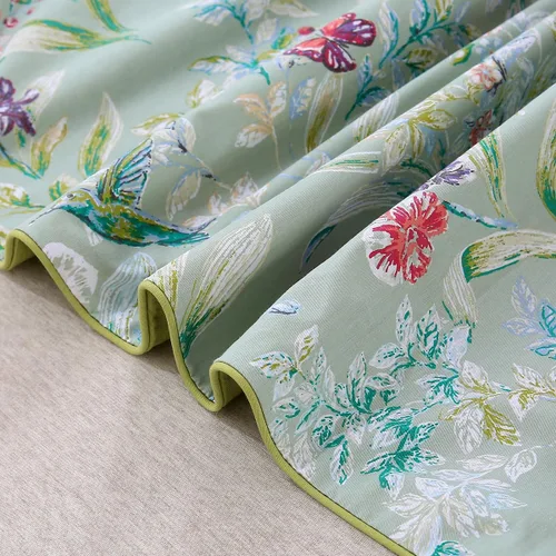Miniatura 8 de URBONUR Juego de funda de edredón con diseño floral verde, tamaño King, 100% algodón egipcio, juego de ropa de cama con estampado de mariposas Verde